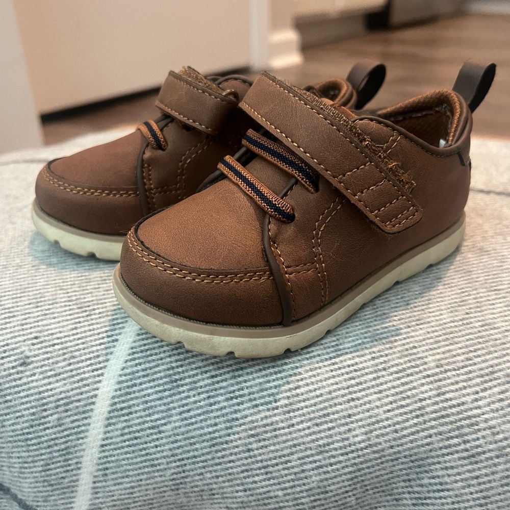 Stride Rite Brown Sneakers with Velcro Strap and Durable Soles